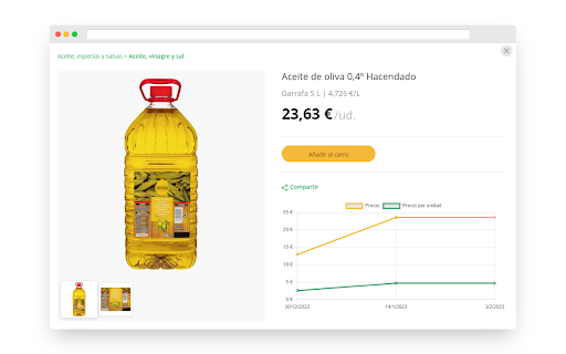Rastreador de supermercados  from Chrome web store to be run with OffiDocs Chromium online