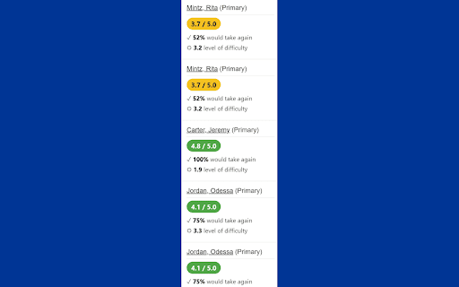 Rate My Professor Calhoun CC  from Chrome web store to be run with OffiDocs Chromium online