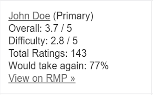 Rate My Professor for UGA  from Chrome web store to be run with OffiDocs Chromium online