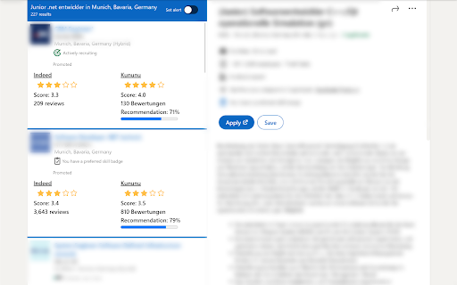 Ratings and More for LinkedIn Jobs  from Chrome web store to be run with OffiDocs Chromium online