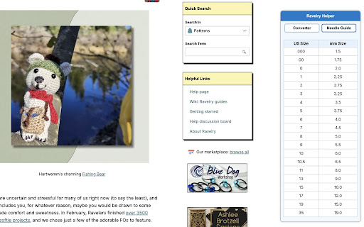 Ravelry Helper  from Chrome web store to be run with OffiDocs Chromium online