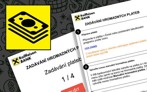 RB Hromadné platby  from Chrome web store to be run with OffiDocs Chromium online