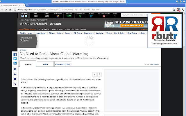 rbutr Beta  from Chrome web store to be run with OffiDocs Chromium online