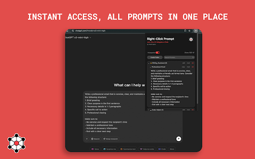 RCP (Right Click Prompt): AI Prompt Manager  from Chrome web store to be run with OffiDocs Chromium online