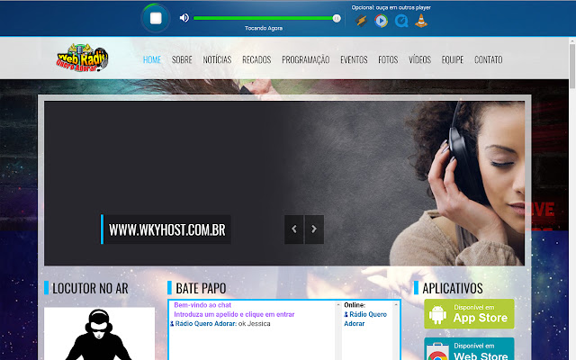 Rádio Quero Adorar  from Chrome web store to be run with OffiDocs Chromium online