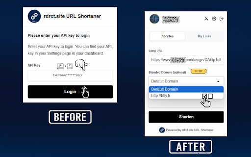rdrct.site URL Shortener  from Chrome web store to be run with OffiDocs Chromium online