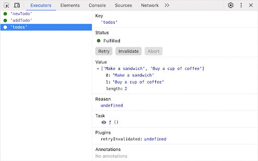 React Executor Devtools  from Chrome web store to be run with OffiDocs Chromium online