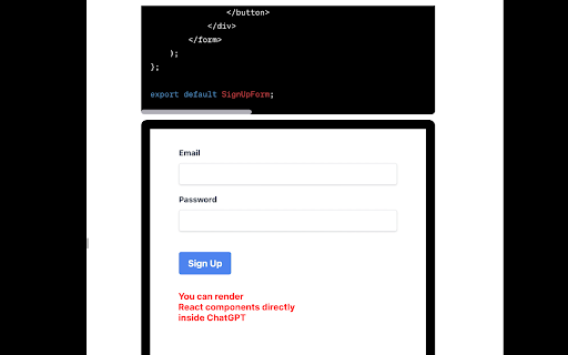 React in ChatGPT  from Chrome web store to be run with OffiDocs Chromium online