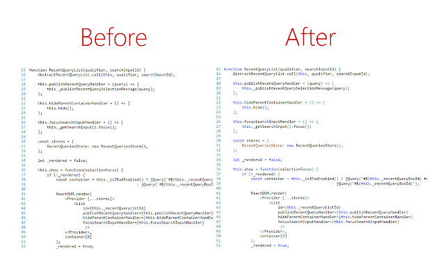 React JSX support in TFS  from Chrome web store to be run with OffiDocs Chromium online