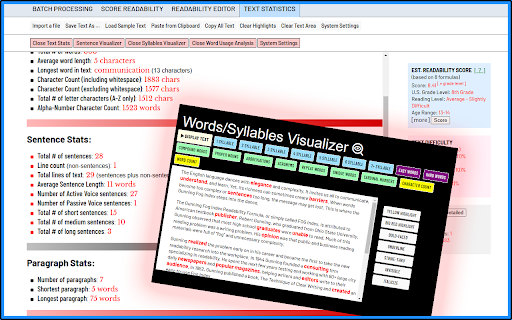 Readability Scoring System Plus  from Chrome web store to be run with OffiDocs Chromium online