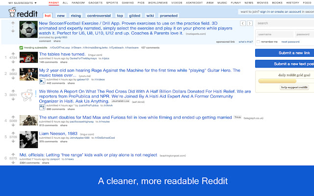 Readable Reddit  from Chrome web store to be run with OffiDocs Chromium online