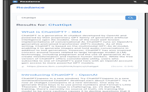 Readance  from Chrome web store to be run with OffiDocs Chromium online
