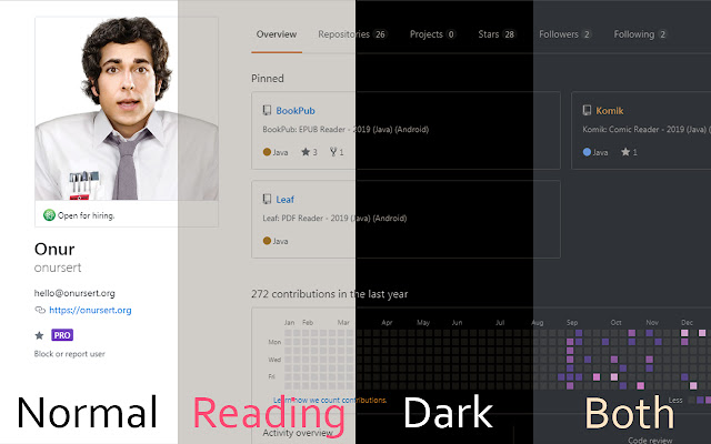 ReaDark Reading  Dark Mode  from Chrome web store to be run with OffiDocs Chromium online