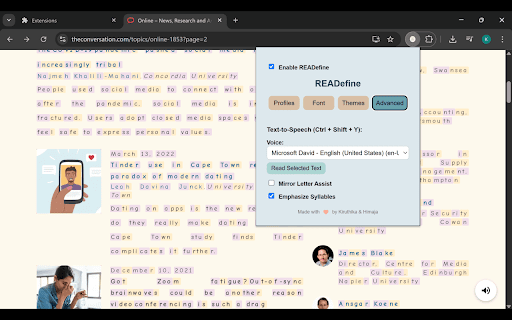 READefine  from Chrome web store to be run with OffiDocs Chromium online