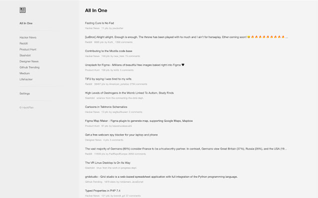 Reader One New Tab  from Chrome web store to be run with OffiDocs Chromium online