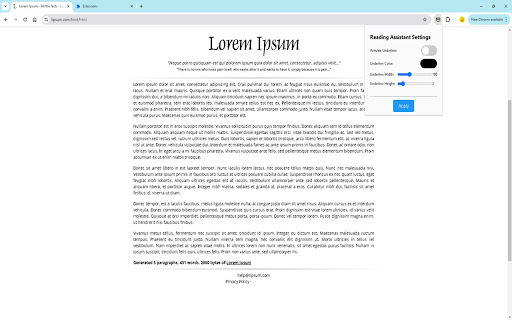Reading Assistant  from Chrome web store to be run with OffiDocs Chromium online