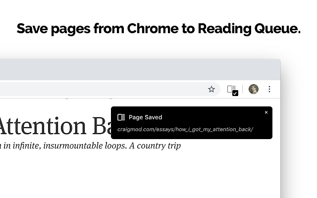 Reading Queue  from Chrome web store to be run with OffiDocs Chromium online