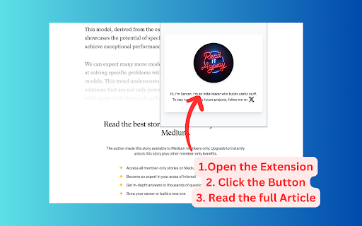Read it Anyway  from Chrome web store to be run with OffiDocs Chromium online