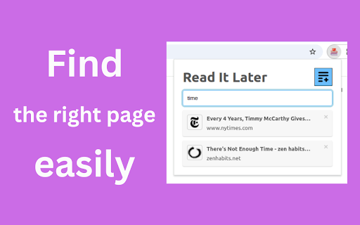 Read It Later App  from Chrome web store to be run with OffiDocs Chromium online