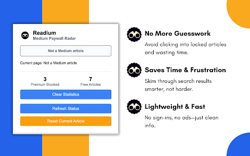 Readium Medium Paywall Radar  from Chrome web store to be run with OffiDocs Chromium online