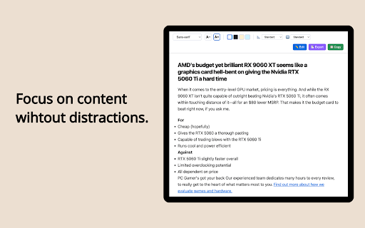 ReadKatoo: Customizable Read Mode  from Chrome web store to be run with OffiDocs Chromium online