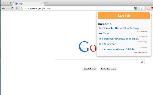 ReadLater  from Chrome web store to be run with OffiDocs Chromium online