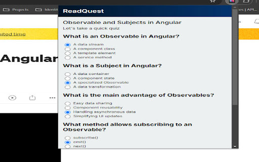 ReadQuest  from Chrome web store to be run with OffiDocs Chromium online