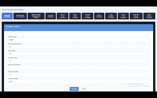 Real Estate Deal Analyzer  from Chrome web store to be run with OffiDocs Chromium online