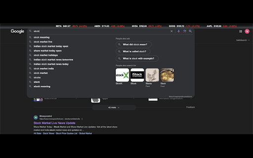 Realitime US  Indian Stock Prices Toolbar  from Chrome web store to be run with OffiDocs Chromium online