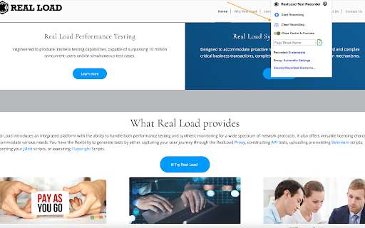 RealLoad Test Recorder  from Chrome web store to be run with OffiDocs Chromium online