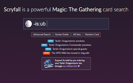 Real Magic Scryfall  from Chrome web store to be run with OffiDocs Chromium online
