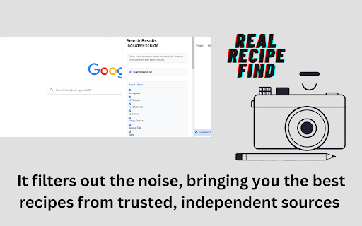 Real Recipe Find  from Chrome web store to be run with OffiDocs Chromium online