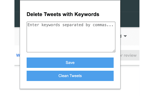 Real Time Tweet Cleaner  from Chrome web store to be run with OffiDocs Chromium online