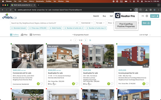 Realtor Pro for Centris  from Chrome web store to be run with OffiDocs Chromium online