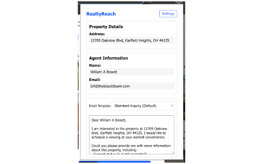 RealtyReach  from Chrome web store to be run with OffiDocs Chromium online