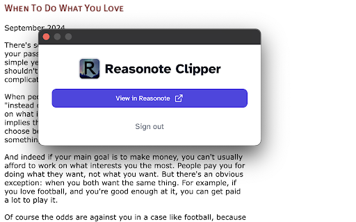 Reasonote Clipper  from Chrome web store to be run with OffiDocs Chromium online