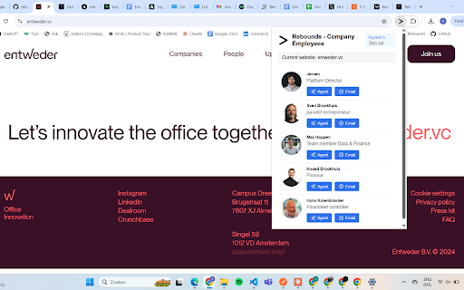 Rebounds  from Chrome web store to be run with OffiDocs Chromium online