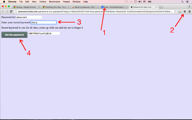 Recall my password  from Chrome web store to be run with OffiDocs Chromium online