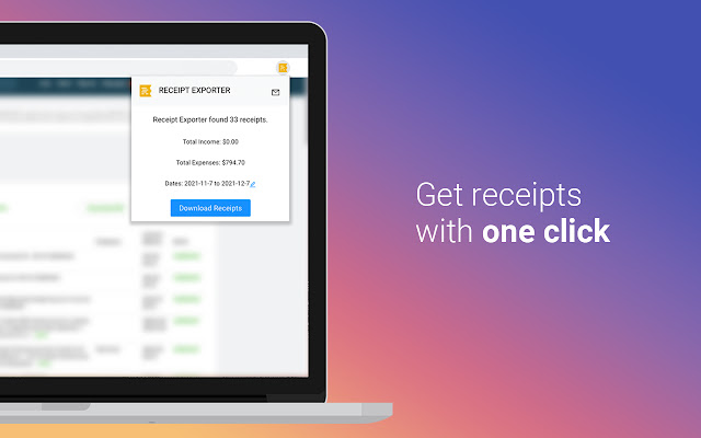 Receipt Exporter  from Chrome web store to be run with OffiDocs Chromium online