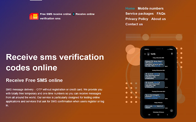 Receive SMS online verification codes  from Chrome web store to be run with OffiDocs Chromium online