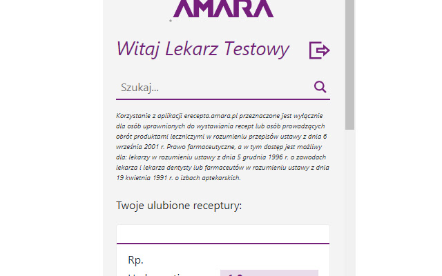 Receptariusz AMARA  from Chrome web store to be run with OffiDocs Chromium online