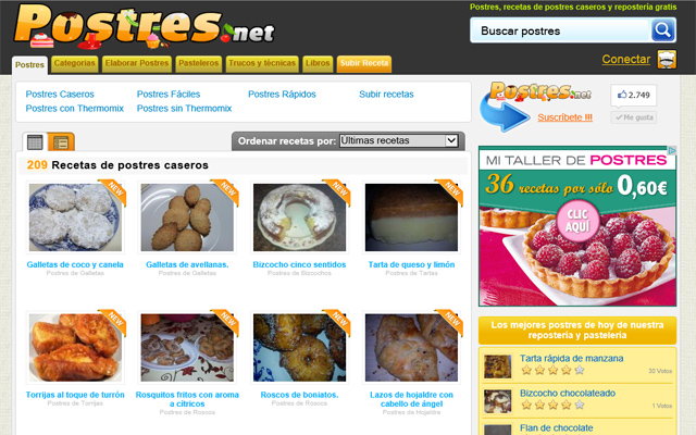 Recetas de Postres caseros  from Chrome web store to be run with OffiDocs Chromium online