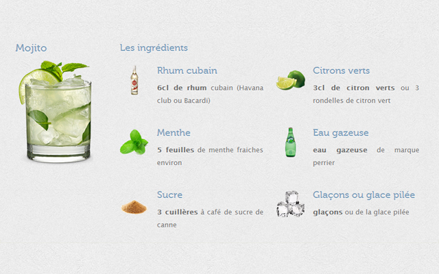 Recettes de Mojito  from Chrome web store to be run with OffiDocs Chromium online
