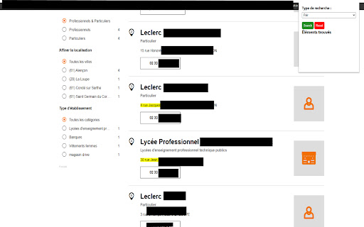 Recherche de téléphones  from Chrome web store to be run with OffiDocs Chromium online
