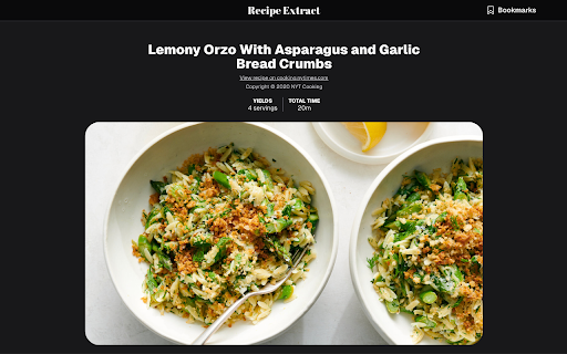 Recipe Extract  from Chrome web store to be run with OffiDocs Chromium online