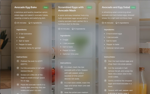 Recipe Generator  from Chrome web store to be run with OffiDocs Chromium online