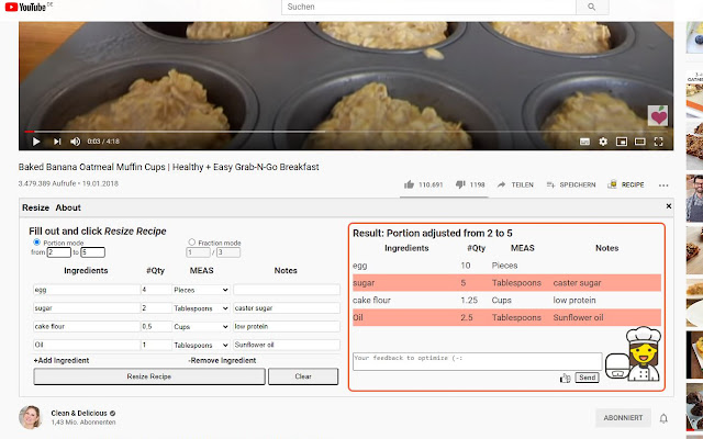Recipe Helper  from Chrome web store to be run with OffiDocs Chromium online