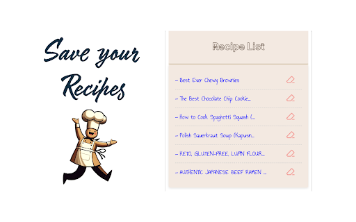 Recipe Jump  from Chrome web store to be run with OffiDocs Chromium online