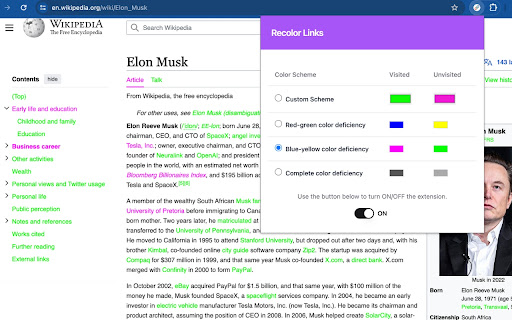 Recolor Links  from Chrome web store to be run with OffiDocs Chromium online