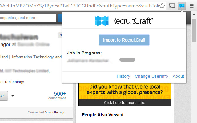 RecruitCraft Resume Clipper  from Chrome web store to be run with OffiDocs Chromium online